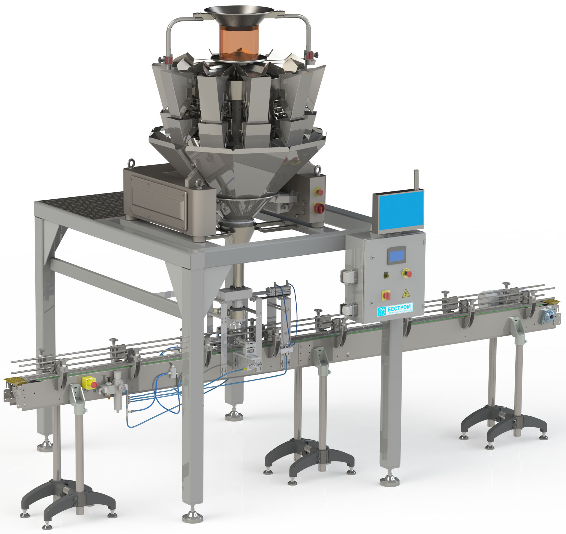 Линия для упаковки продуктов в готовую тару